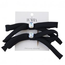 Ecarla Hair Clips Sp339 Black Bows With Crystal 2 Pcs