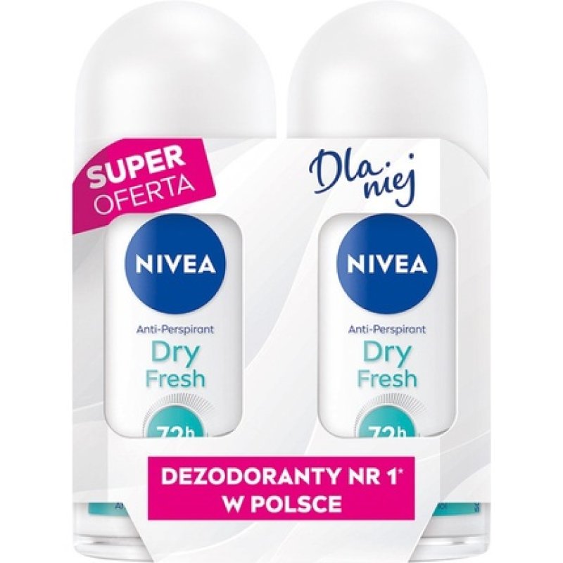 Nivea Women's Rollon Antiperspirant Duo Dry Fresh 2x50 Ml