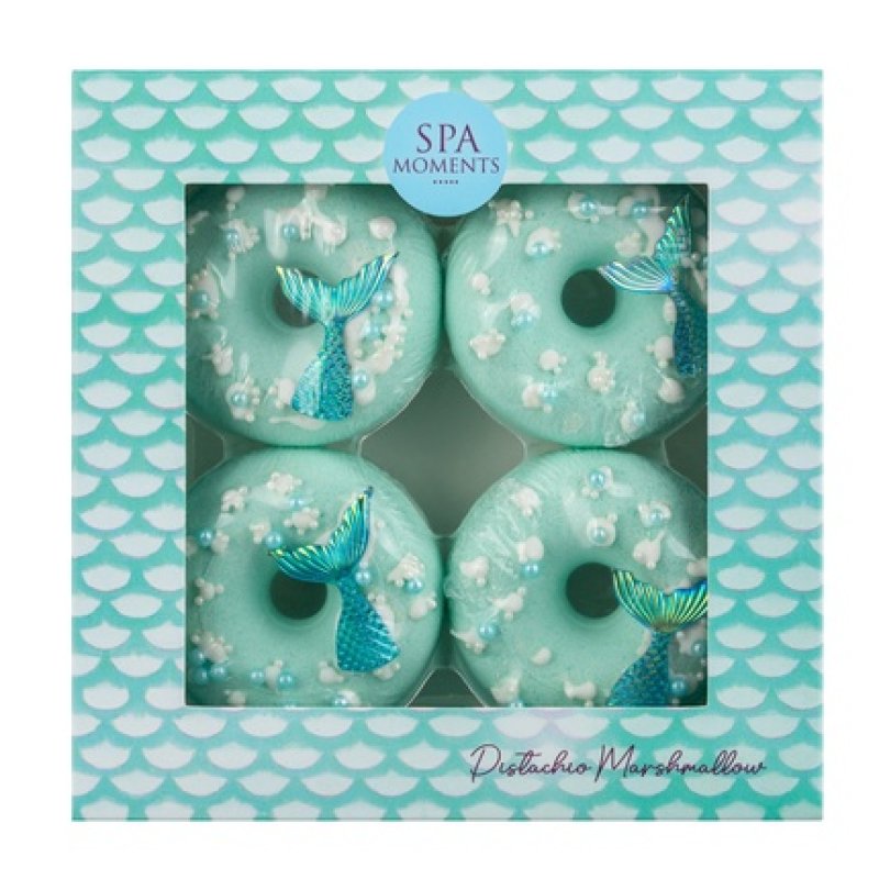 Chlapu Chlap Spa Moments Donut Bath Set With Pistachio Foam Scent 4 Pieces