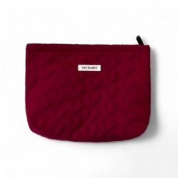 Ecarla Quilted Cosmetic Bag Red Hearts Single Compartment Ks120bor