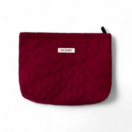 Ecarla Quilted Cosmetic Bag Red Hearts Single Compartment Ks120bor