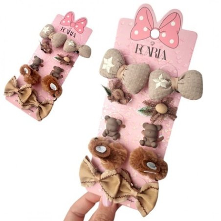 Ecarla Set Of Hair Ties 10 In 1 With Bunny Bow 10 Pieces