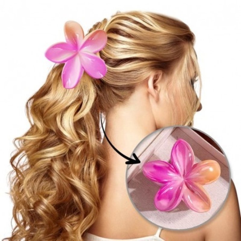 Ecarla Hair Clip Sp381 Flower Xl Pinkorange