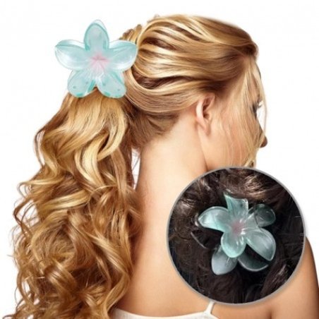 Ecarla Hair Clip Xl Flower Ombre Blue Sp397n