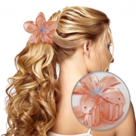 Ecarla Hair Clip Xl Flower Ombre Orange Sp397pom