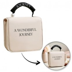 Ecarla Expandable Cosmetic Bag Cream Case With Handle Ks153k