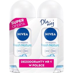 Nivea Fresh Natural Women's Rollon Antiperspirant Duo 2x50 Ml
