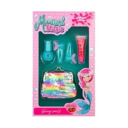 Chlapu Chlap Mermaid Magic Ii Wild Strawberry Children's Set With Wallet Nail Polish Lip Gloss And Hair Clips