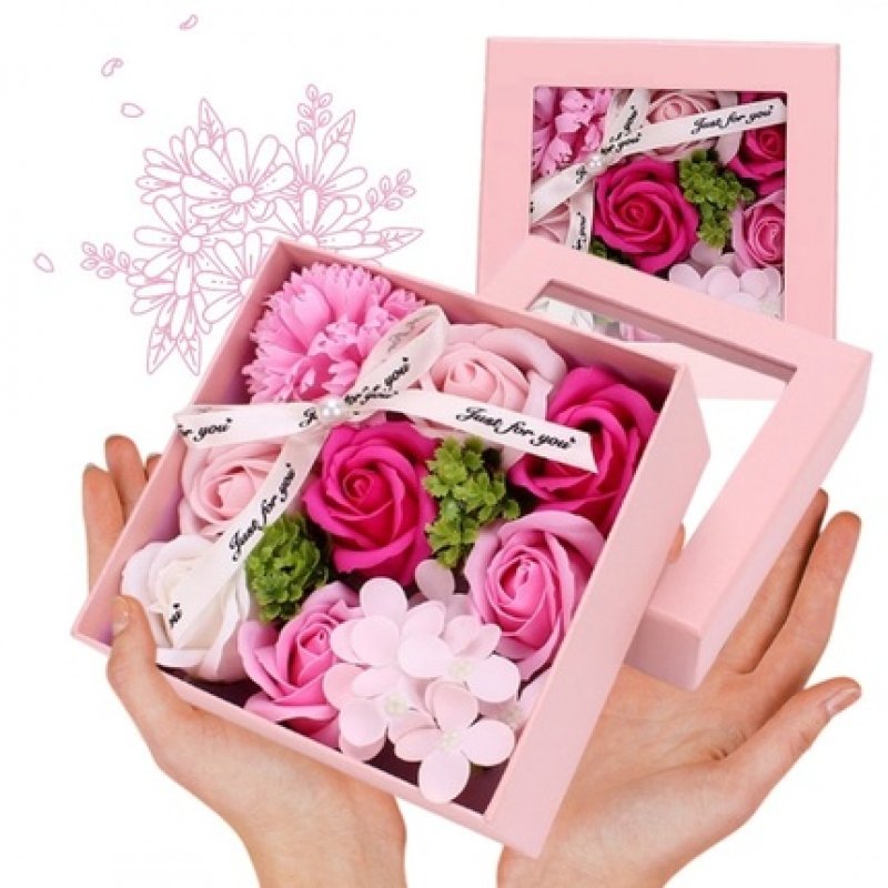 Ecarla Scented Soap Flower Bouquet In Decorative Box Buk02r