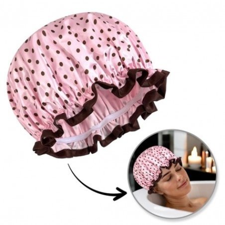 Ecarla Waterproof Hair Protection Shower Cap For Sleeping With Dots Kcz01