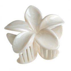 Ecarla Hair Clip Xl Pearl Flower Elephant Bone Sp407