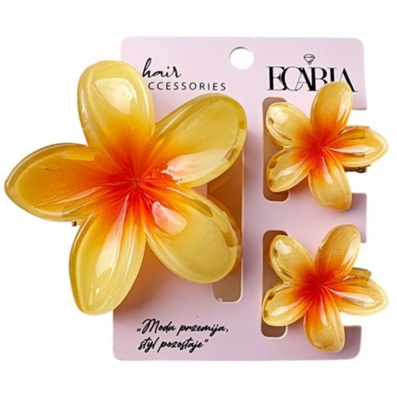 Ecarla Hair Clip Set 3 In 1 Ombre Flower Xl 2 Mini Clips Sp421
