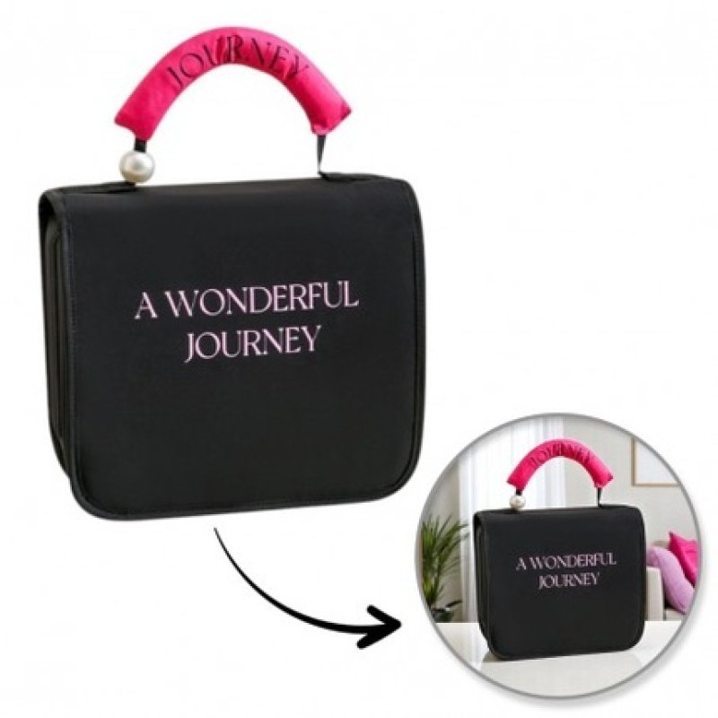 Ecarla Expandable Cosmetic Bag Black Case With Handle Ks153cz