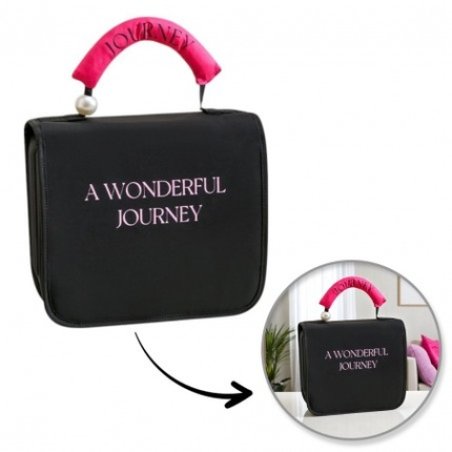 Ecarla Expandable Cosmetic Bag Black Case With Handle Ks153cz