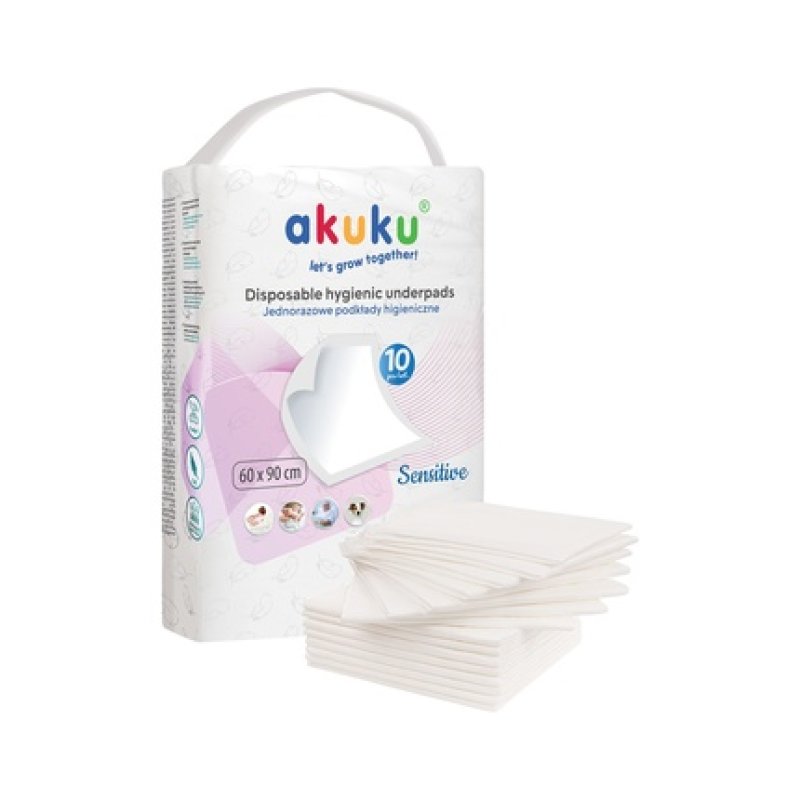Akuku Disposable Changing Pads For Infants Sensitive 90 X 60 Cm 10 Pieces