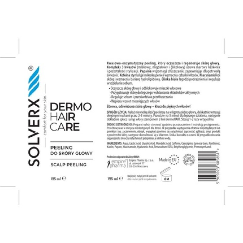 Solverx Dermo Hair Peeling For Scalp Acidenzymatic 125 Ml