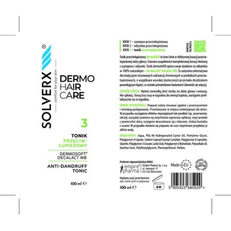 Solverx Dermo Hair Tonic Antidandruff Liquid 100ml