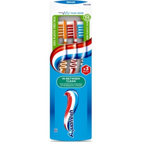 Gsk Aquafresh Inbetween Clean Toothbrush Medium Trio 3 Pieces