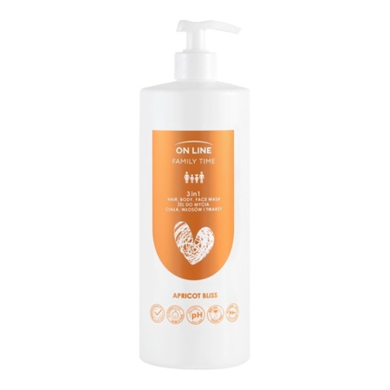 Forte Sweeden On Line Family Time 3 In 1 Gel For Body Hair And Face Apricot Bliss 850 Ml