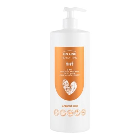 Forte Sweeden On Line Family Time 3 In 1 Gel For Body Hair And Face Apricot Bliss 850 Ml