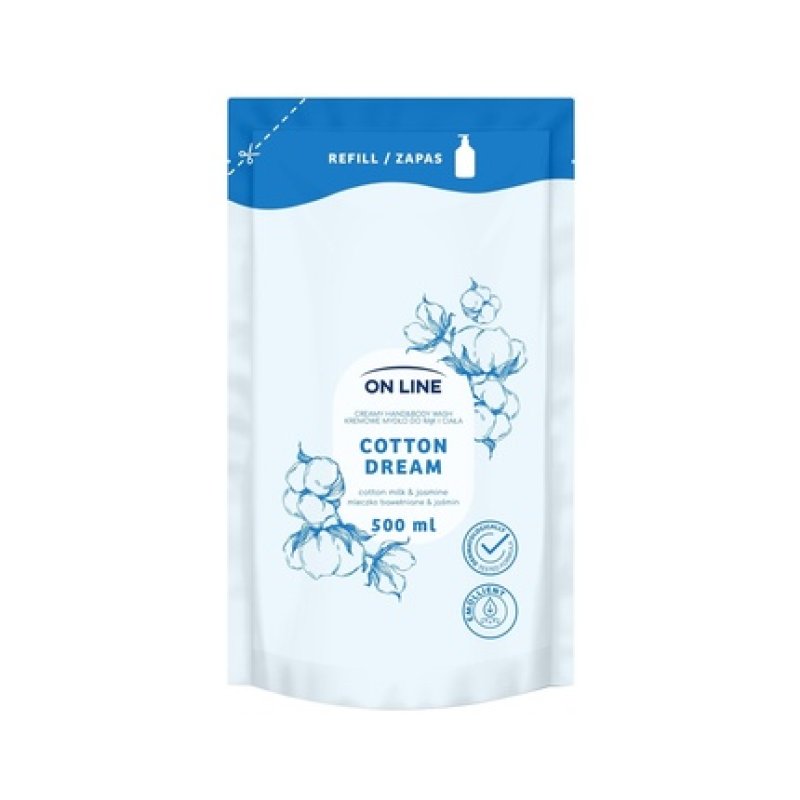 Forte Sweeden On Line Creamy Hand And Body Soap Cotton Milk & Jasmine Refill 500 Ml