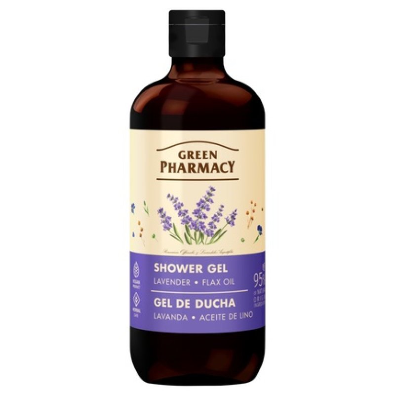 Elfa Pharm Green Pharmacy Shower Gel Lavender Flaxseed Oil 500 Ml