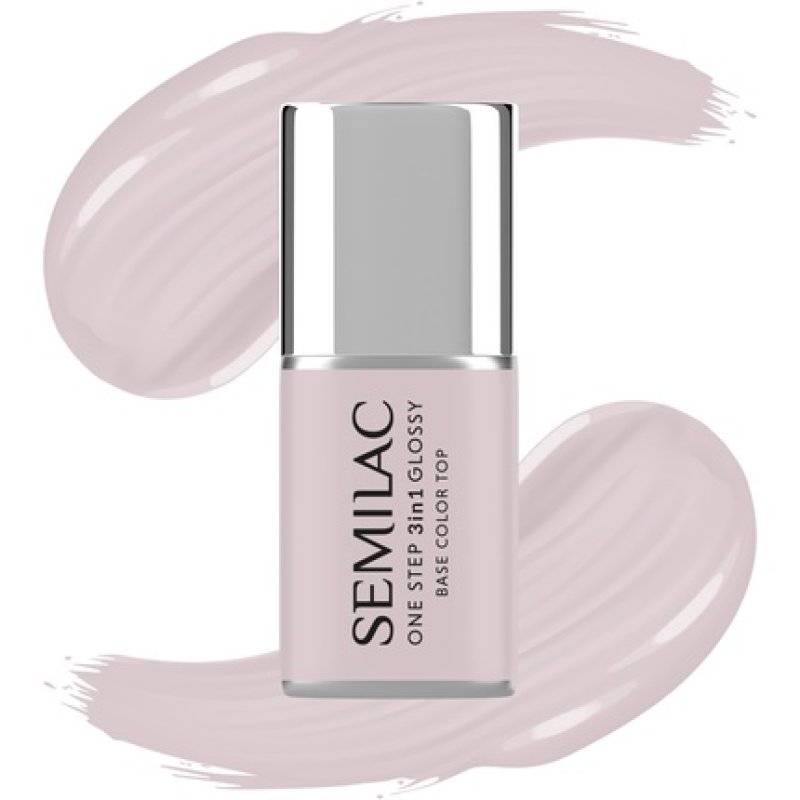 Semilac One Step Glossy 3in1 Hybrid Nail Polish S610 Barely Pink 7 Ml