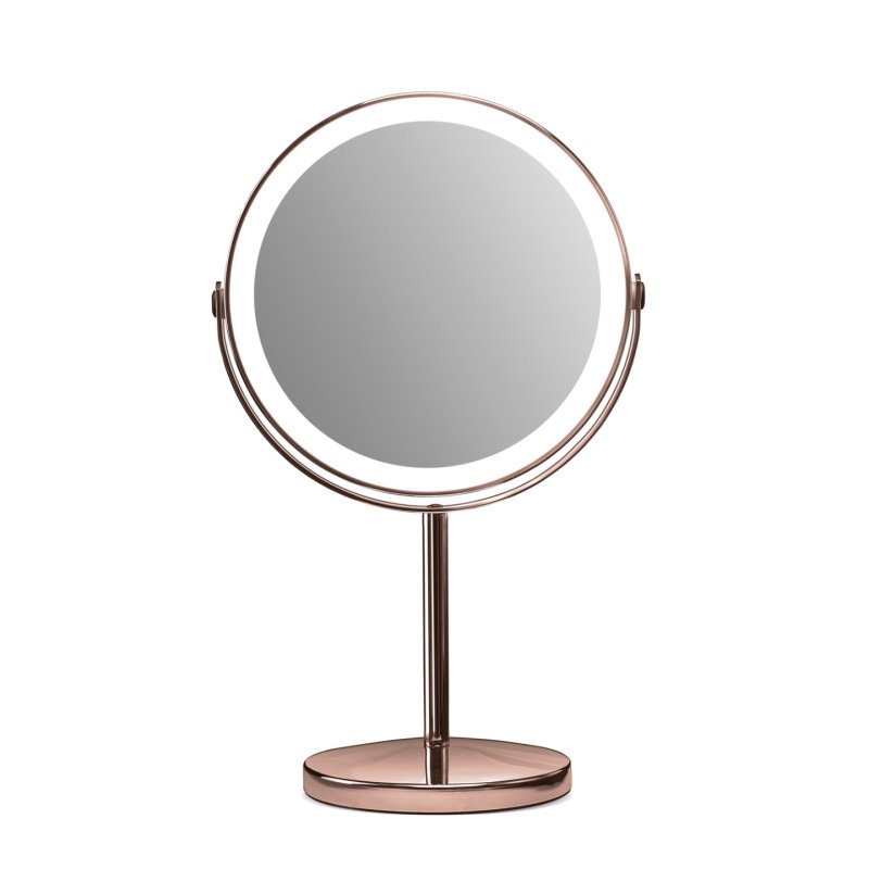 Gillian Jones - Rechargeable LED table mirror with 10x magnification and USB-C - Copper - W21.5 x 35 x 13.5 cm