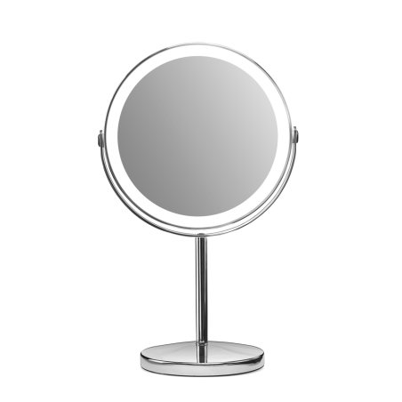 Gillian Jones - Rechargeable LED table mirror - Chrome - 21.5 cm x 35 cm x 13.5 cm, Ø 17 cm