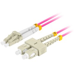 CABLE DE FIBRAOPTICA LANBERG 2M MULTI LC/UPC-SC/UPC DUPLEX OM4 LSZH 3.0MM VL
