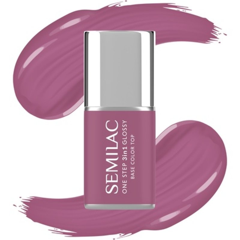 Semilac One Step Glossy 3in1 Hybrid Nail Polish S205 Purple Beige 7 Ml