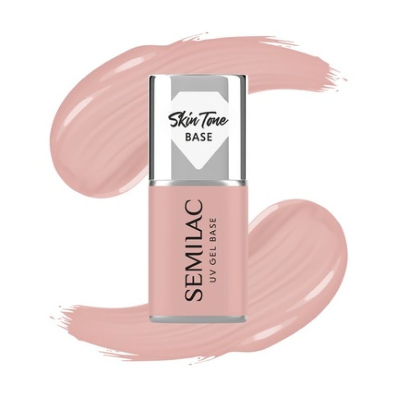 Semilac Skin Tone Base For Hybrid Nail Polishes Semitransparent Pale Beige 7 Ml