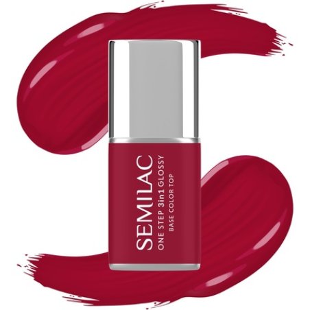 Semilac One Step Glossy 3in1 Hybrid Nail Polish S575 Dark Red 7 Ml