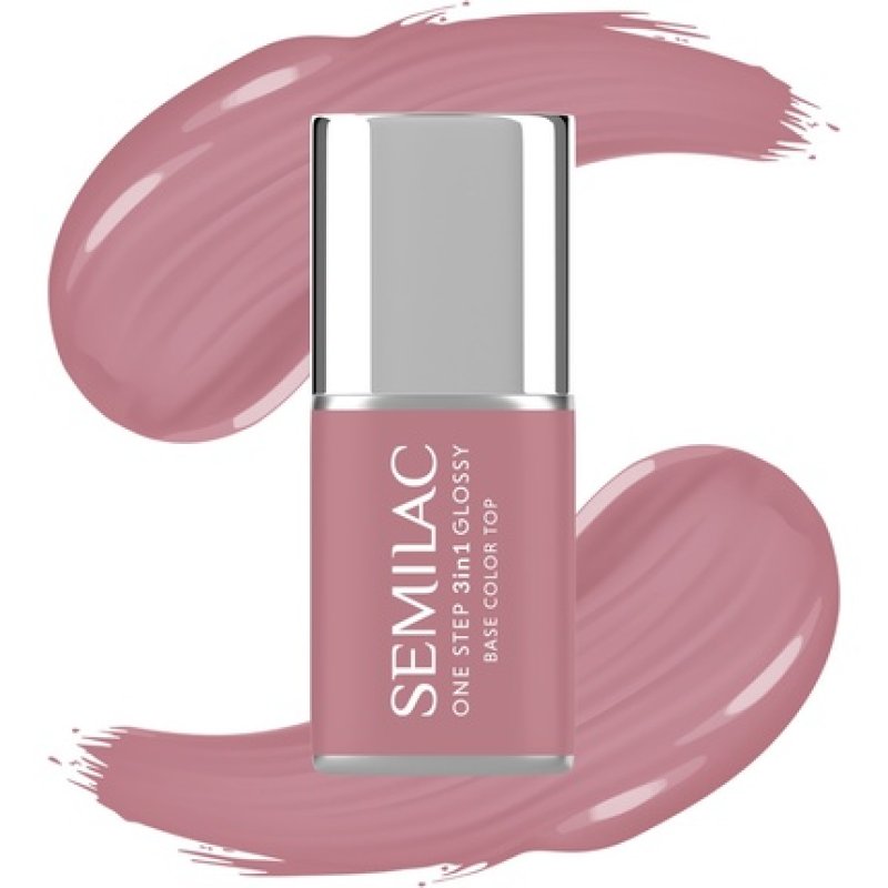 Semilac One Step Glossy 3in1 Hybrid Nail Polish S201 Earth Pink 7 Ml