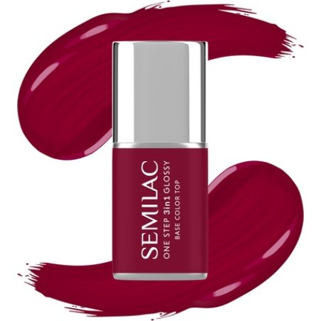 Semilac One Step Glossy 3in1 Hybrid Nail Polish S570 Dark Raspberry 7 Ml
