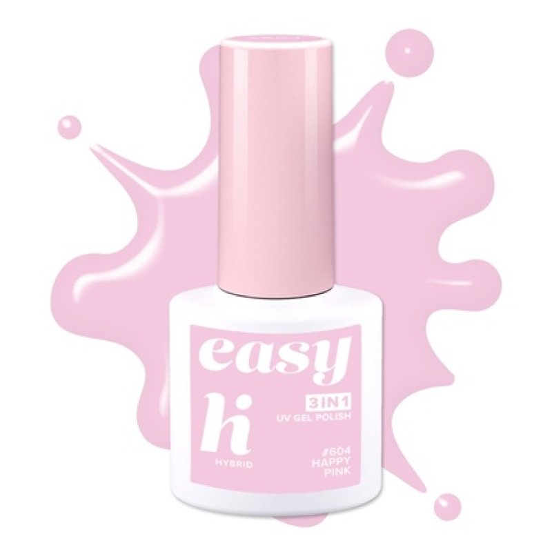 Hi Hybrid Hi Hybrid Easy 3 In 1 Hybrid Nail Polish No 604 Happy Pink 5 Ml