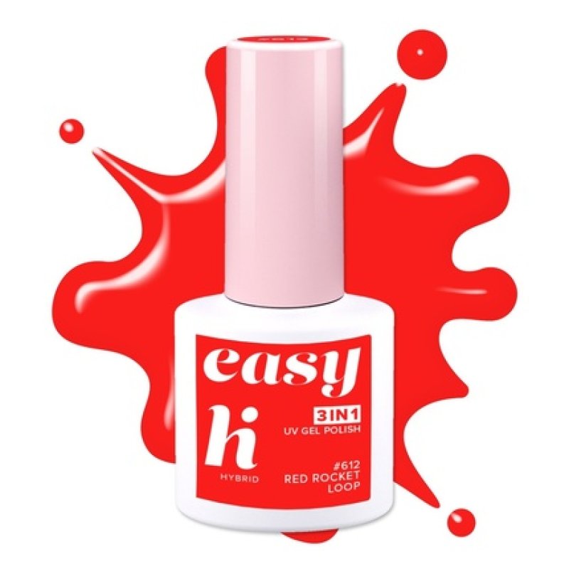 Hi Hybrid Hi Hybrid Easy 3 In 1 Hybrid Nail Polish No 612 Red Rocket Loop 5 Ml