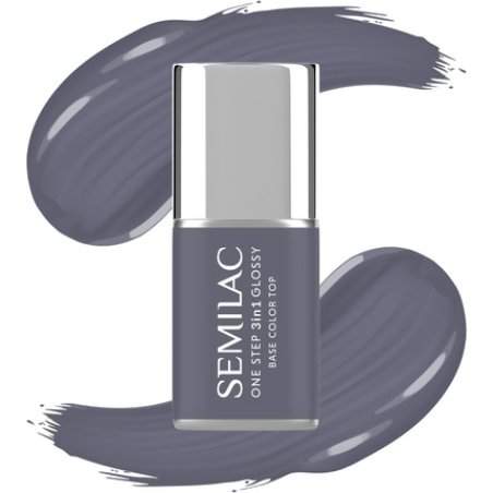 Semilac One Step Glossy 3in1 Hybrid Nail Polish S185 Stone Grey 7 Ml