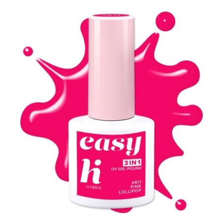 Hi Hybrid Hi Hybrid Easy 3 In 1 Hybrid Nail Polish No 611 Pink Lollipop 5 Ml