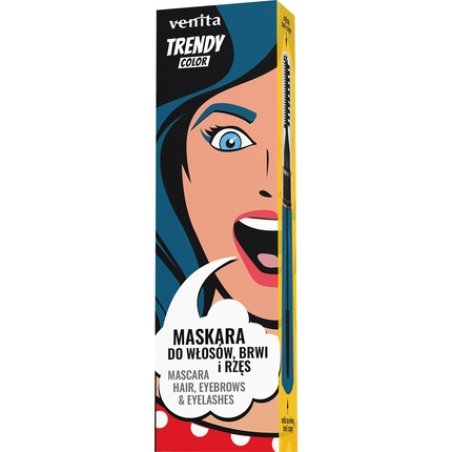 Venita Trendy Mascara 3 In 1 Eyebrows And Lashes No 39 Cosmic Blue 13 G