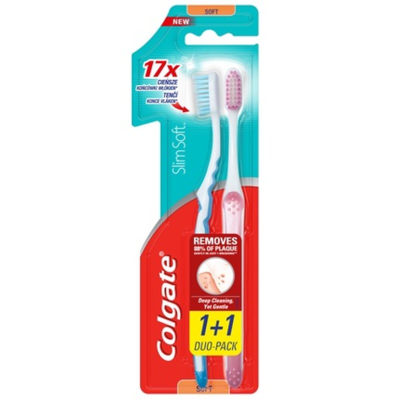 Colgate Slim Soft Advanced Toothbrush Duopack 2 Pieces