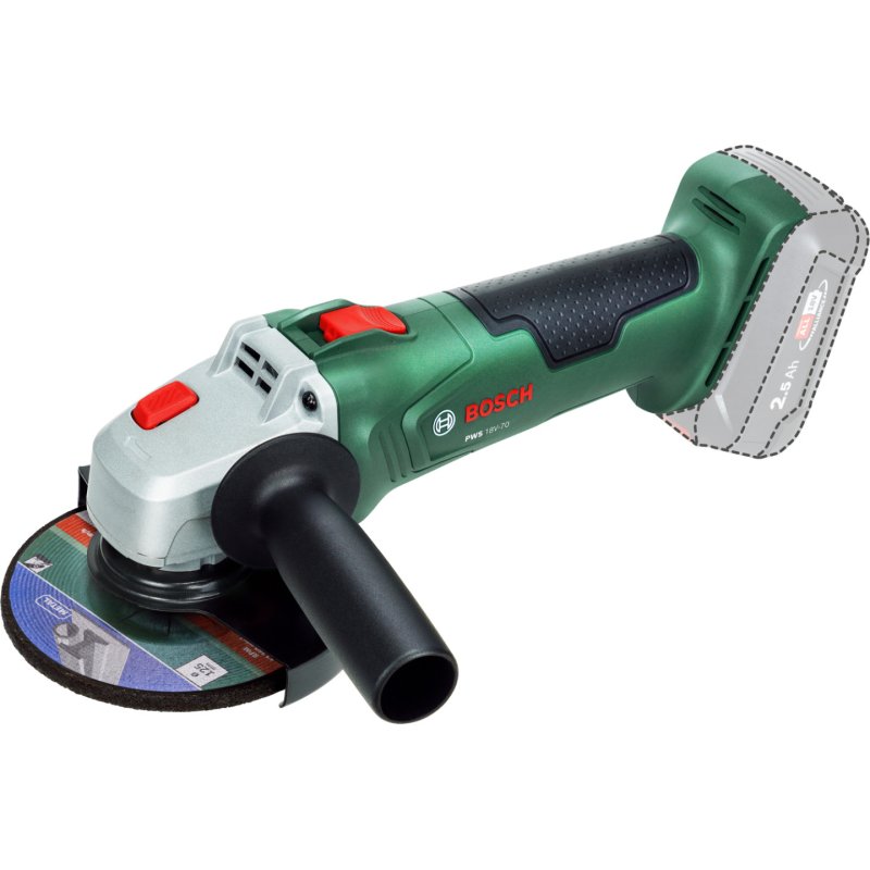 Bosch Angle Grinder PWS 18V-70 (Bare tool, 125mm, Carton)