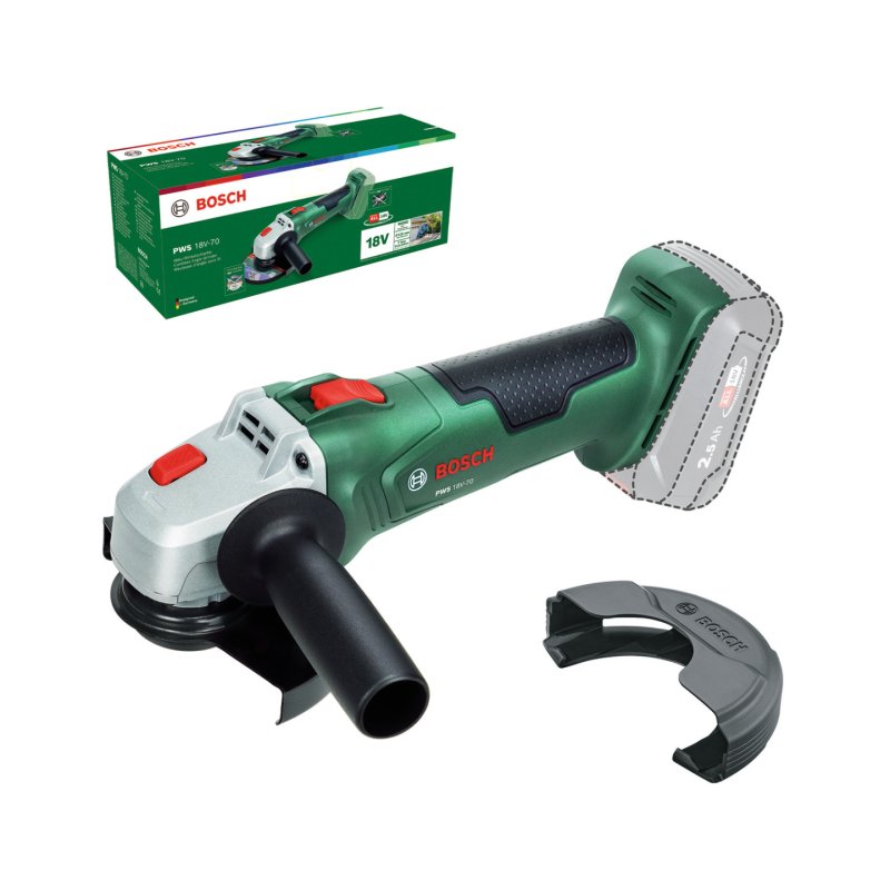 Bosch Angle Grinder PWS 18V-70 (Bare tool, 125mm, Carton)