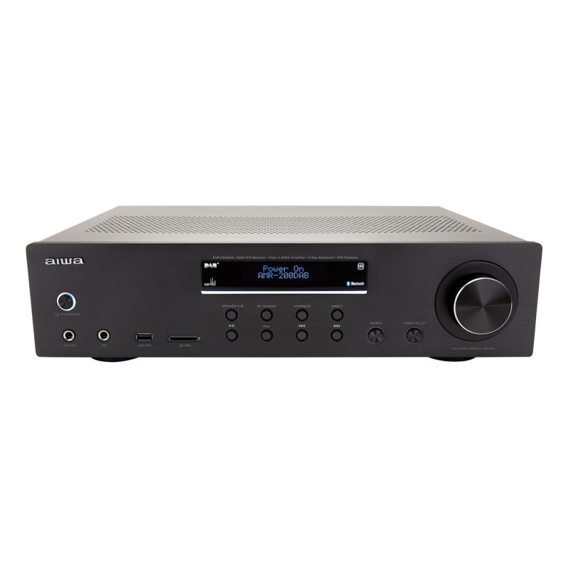 Aiwa AMR-200DAB/BK amplificateur audio 2.0 canaux Maison Noir