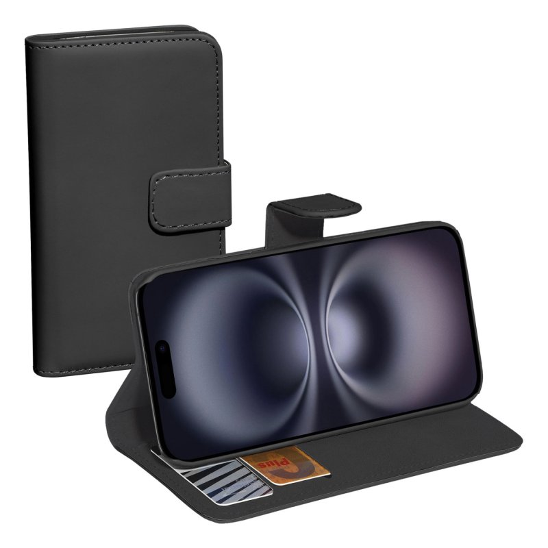 PEDEA Book Cover Classic fr Apple iPhone 16 Plus black