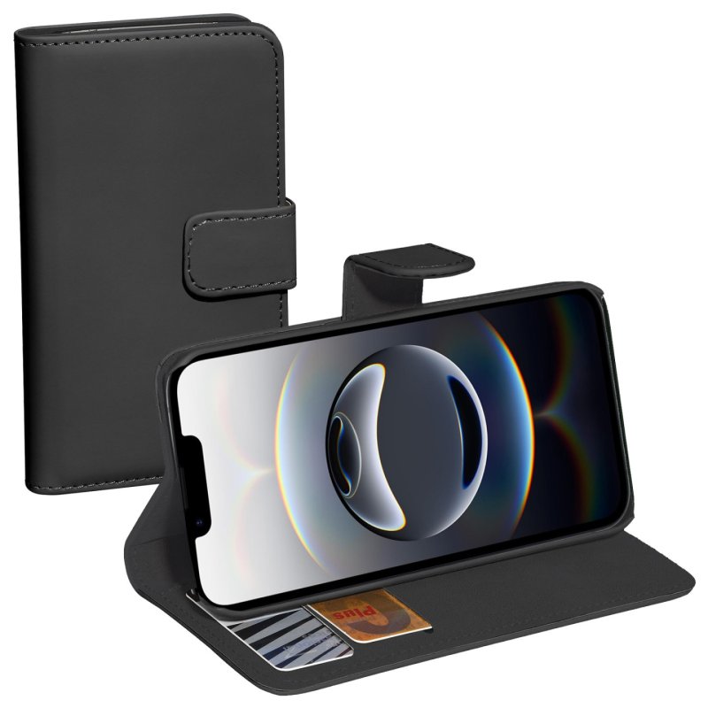 PEDEA Book Cover Classic fr Apple iPhone 16e, schwarz