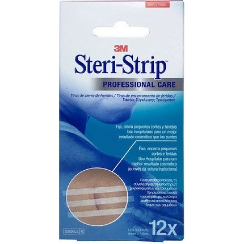 3m Steri Strip Adhesive Skin Closure Strips 6mm X 75 Cm Pack Of 12