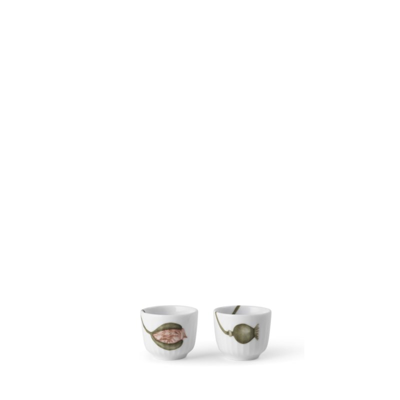 Kähler - Hammershøi Poppy Egg Cup - White w. Deco - Ø5 cm - 2 pcs.