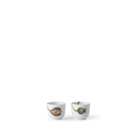 Kähler - Hammershøi Poppy Egg Cup - White w. Deco - Ø5 cm - 2 pcs.
