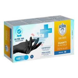 Guanti Protec Nitrile Gloves 100 Pieces Without Polymer Coating Black